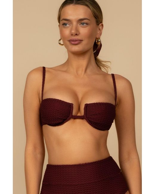 Montce Purple Crochet Simonette Bikini Top