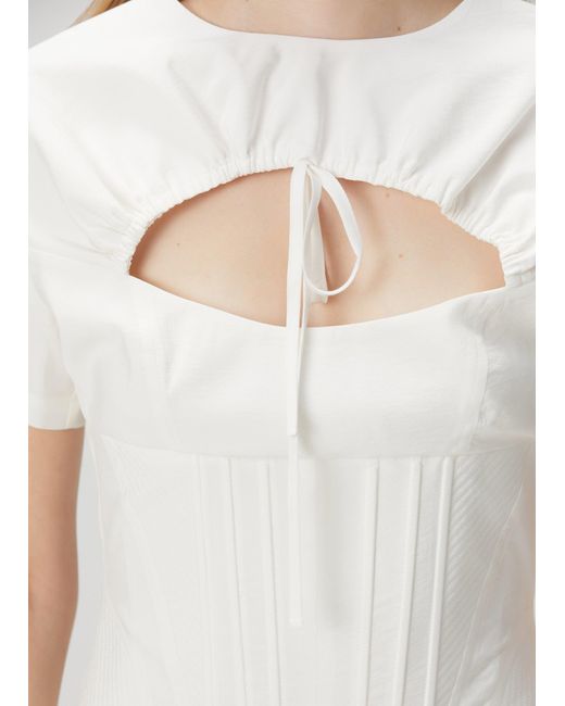 Pcfg White Tailored Corset Tee Top