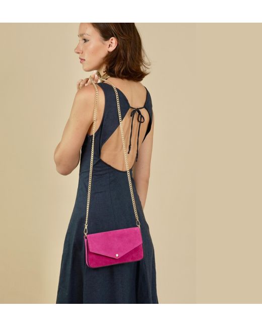 Apatchy London Purple The Munro Hot Suede Shoulder Bag