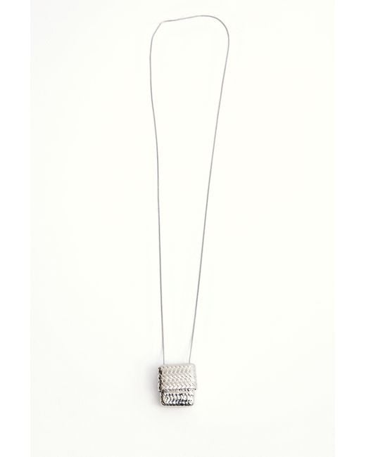 FRONT ROW SHOP White Woven-Texture Necklace