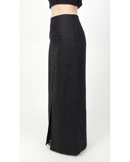 Muda Clothing Fz Llc Black Inori Linen Skirt