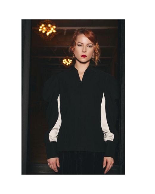 Julia Allert Black Party Minimalist Long Sleeve Top