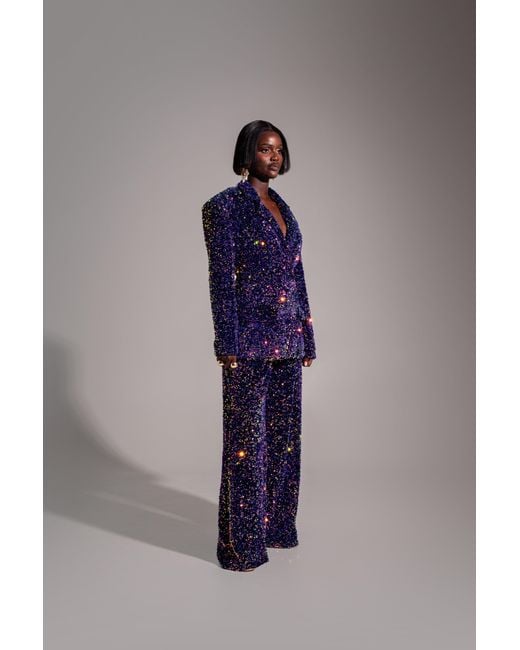 Ofuure Blue Liza Sequin Pants
