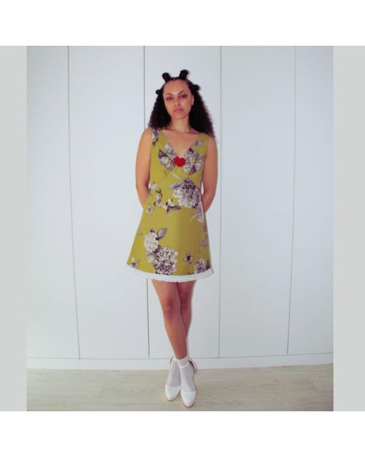 Couture to Your Door Yellow Mini Summer Floral Dress
