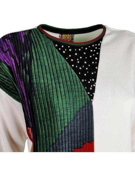 Lalipop Design Multicolor Pleated Sweatshirt With Rhinestone Details