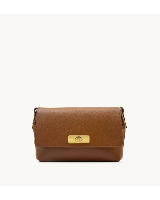 Apatchy London Brown The Maisie Midi Tan Leather Bag