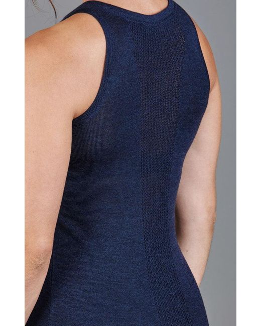 Paul James Knitwear Blue Midweight Merino Activewear Training Asteria Vest