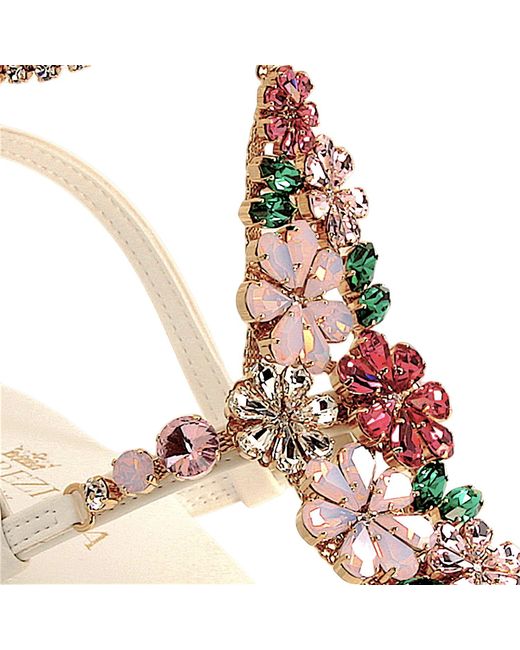 DAMAPREZIOSA Multicolor Daisy Bouquet Crystal Sandal