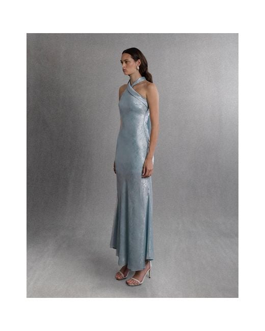 Aisl Blue Celeste Crisscross Maxi Dress