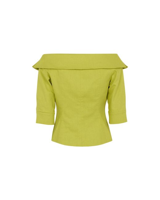 Zetaye Yellow Celeste Linen Cotton Blazer
