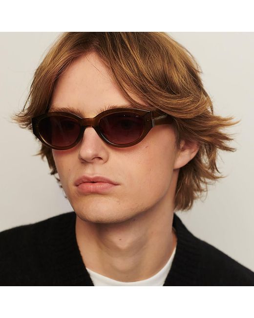 A.Kjærbede Brown Winnie Smoke Transparent Sunglasses for men
