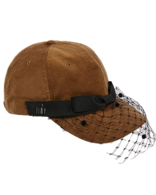 Misa Harada Millinery Brown Neutrals Gigi Veiled Baseball Cap