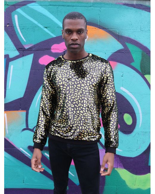 Any Old Iron Multicolor S Leopard Sequin Sweatshirt for men