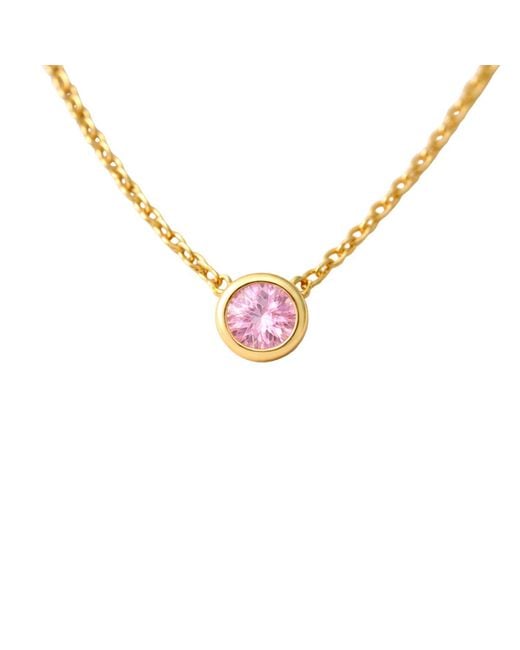 Lily Flo Jewellery Pink Aurora Sapphire Solitaire Necklace