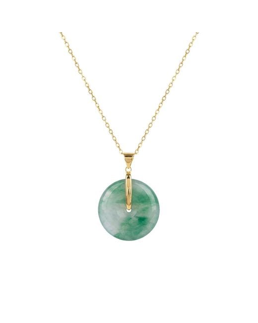 seree Green Oro Jade Stone Pendant Necklace