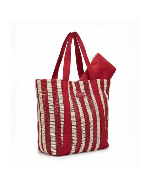 Nooki Design Red Hackney Stripe Shopper