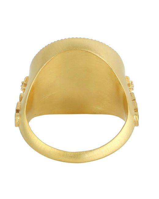 Artisan Metallic Leo Zodiac Diamond Signet Ring