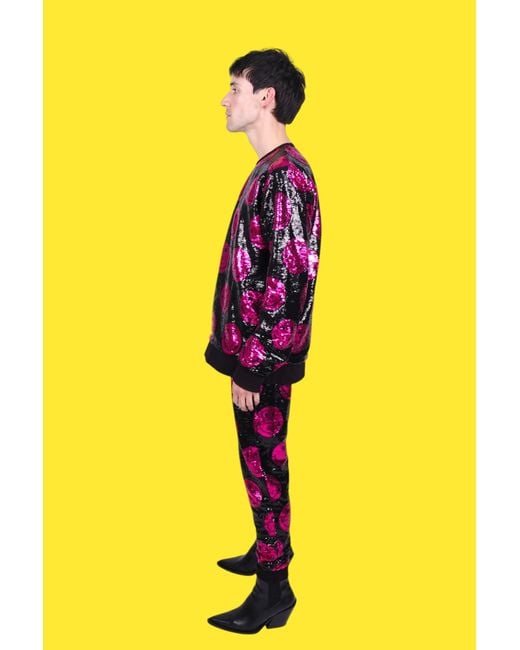 Any Old Iron Purple Smiley And Sequin Sweatshirt for men