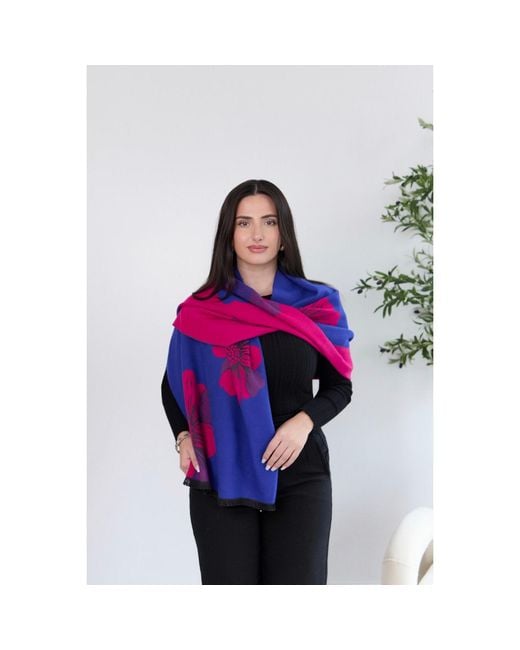 Saachi Pink Fresh Floral Reversible Scarf