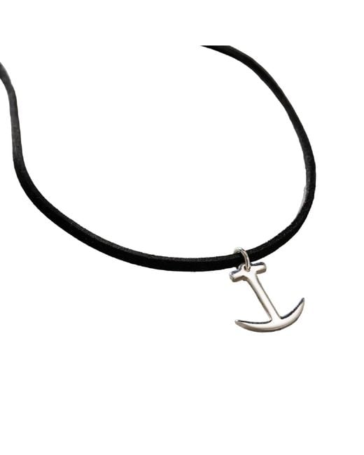 Posh Totty Designs Metallic Leather Anchor Charm Necklace for men