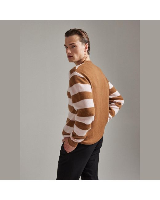 Salts Cashmere Brown Lofty Knit Crew Neck Sweater