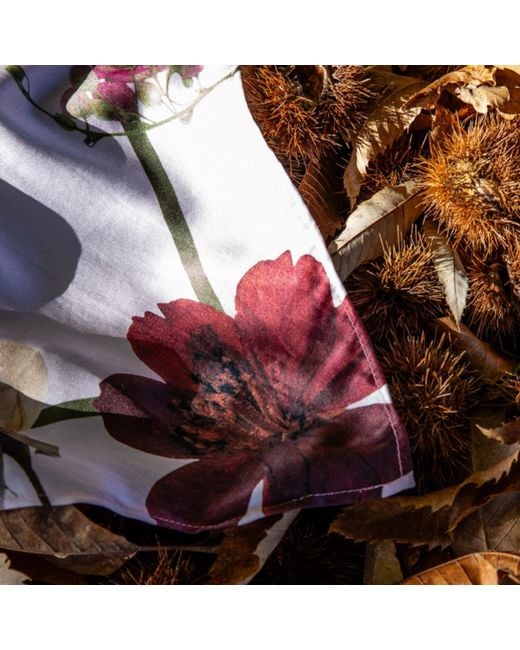 Baines London Pink 'Love' Summer Pure Silk Floral Scarf Square