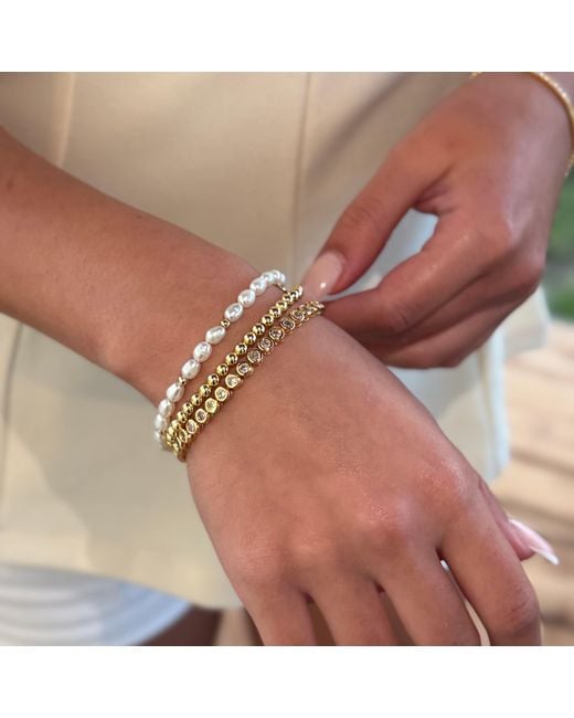 Nazzar Metallic Beaded Stretch Bracelet