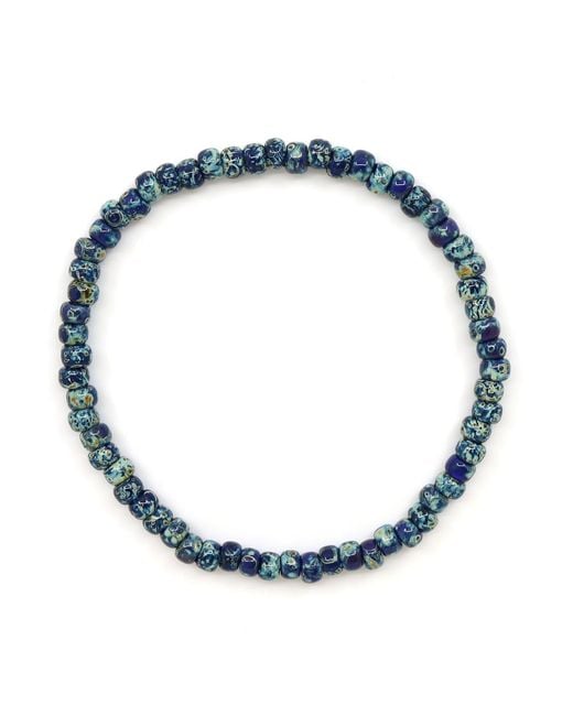 Shar Oke Blue Neutrals & Czech Picasso Bracelet for men