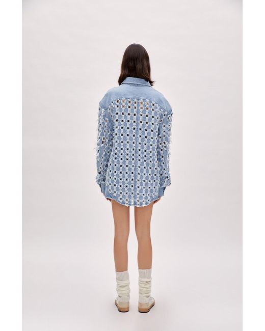 Pcfg Blue Perforated Denim Shirt