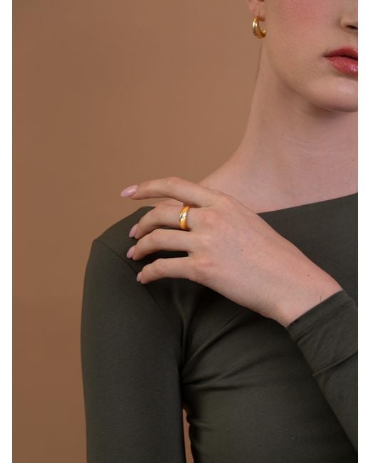 Zynnia Collective Metallic Two Tone Slit Dome Ring