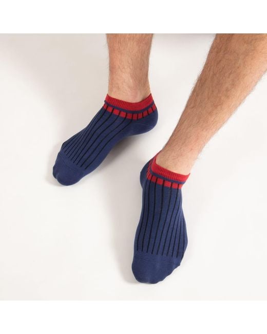 Peper Harow - Made in England Blue Old School Trainer Socks Bundle for men