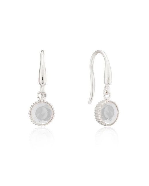 Auree Jewellery White Barcelona April Crystal Birthstone Hook Earrings