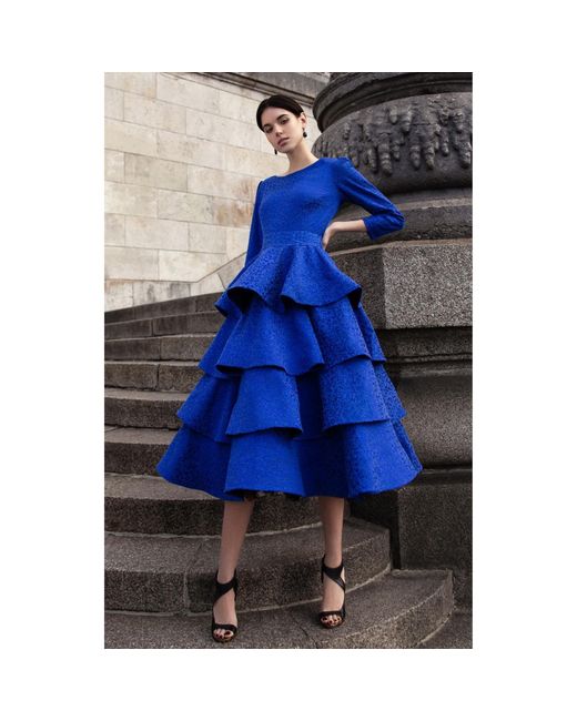 MATSOUR'I Blue Transformer Dress Blouse Jacqueline