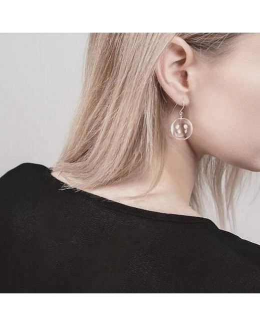 Laura Daili Metallic Neutrals Air Glass Bubbles Earrings