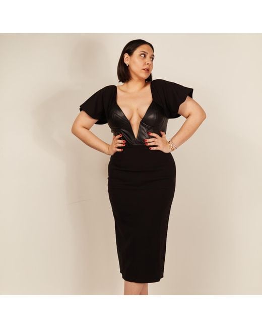 The Gt Atelier Black Leather Corset Dress
