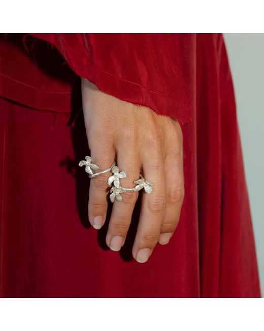 Raxada White Spellbound Flower Ring