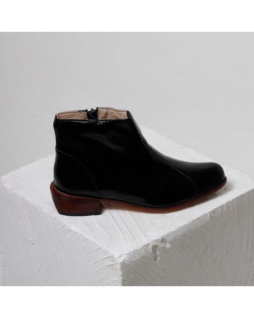 Mafalda Black Bianca Patent Leather Boots