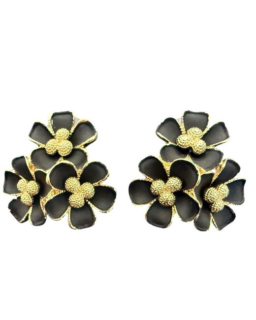1610Istanbul Brown Noir Flora Earrings