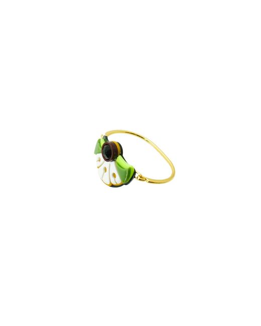 Gissa Bicalho Green Handmade Acrylic Bracelet Gerbera Mustard