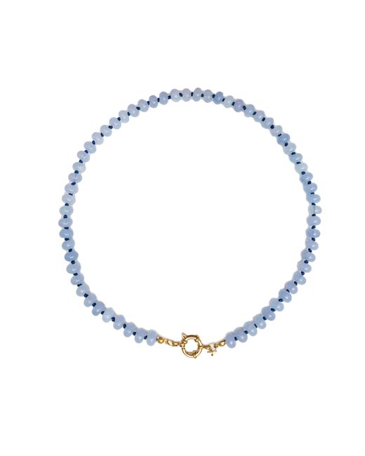 Christina Greene Blue Sweet Stone Beaded Knotted Necklace