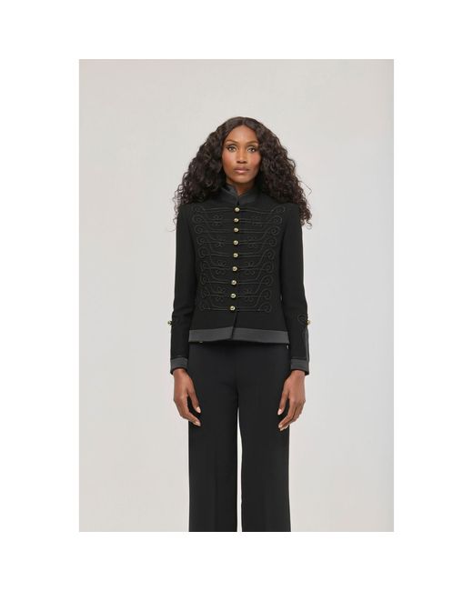 The Extreme Collection Black Military Blazer With Embroidery