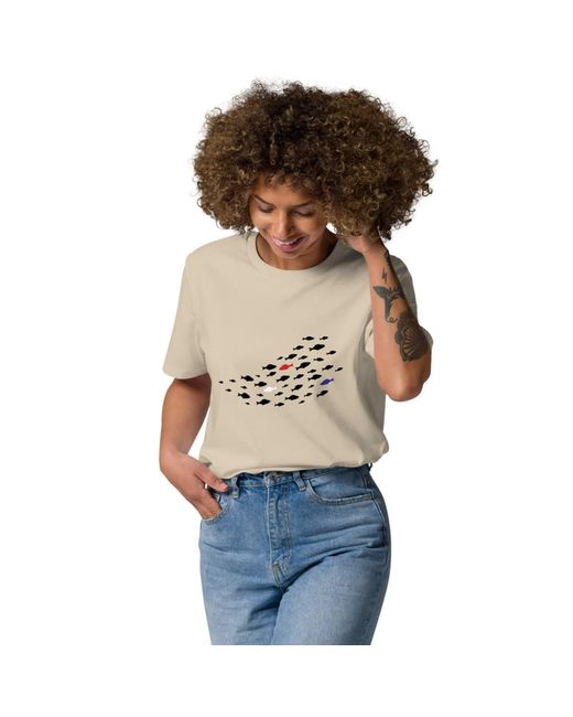 Anchor and Crew Natural Neutrals Desert Dust Fish Where's William Going? Organic Cotton T-Shirt