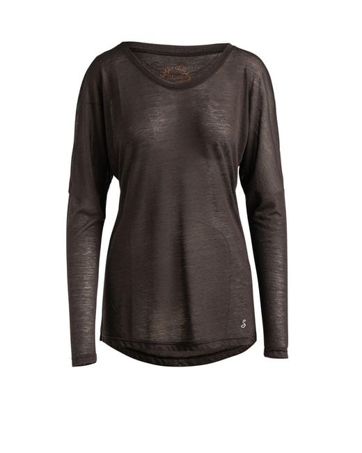 Conquista Black Knit Top With Long Batwing Sleeves