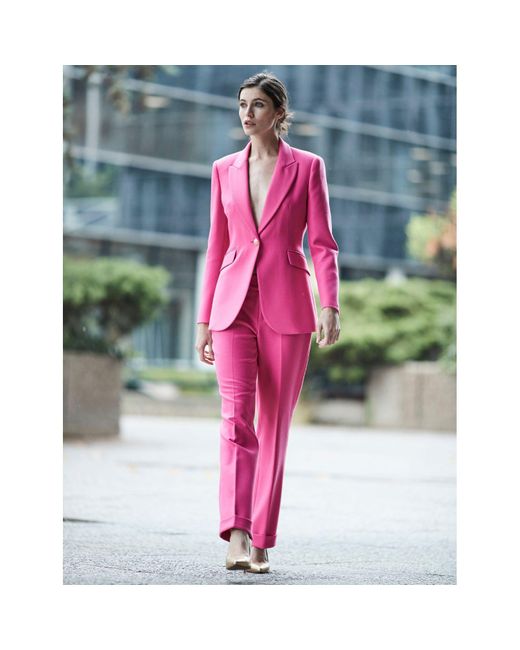The Extreme Collection Single Breasted Premium Crepe Blazer Pink Paris