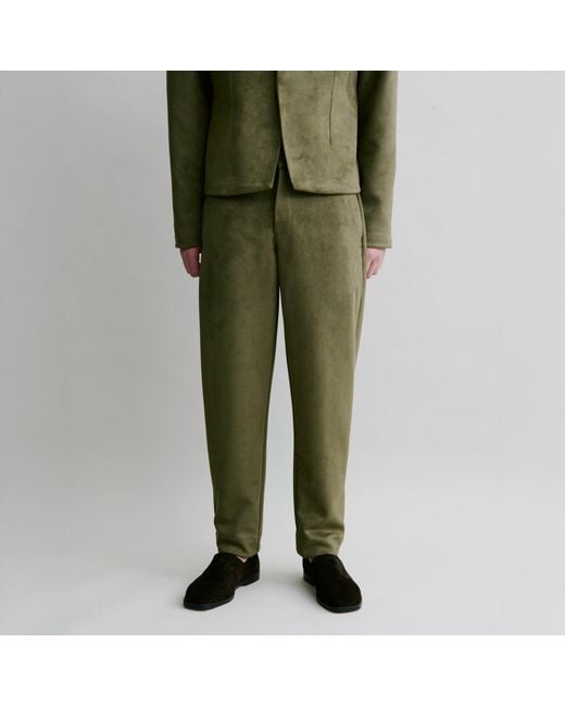 Luroq London Green Clean Line Trousers for men