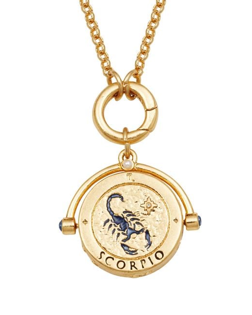 Fable England Metallic Scorpio Zodiac Spinner Necklace
