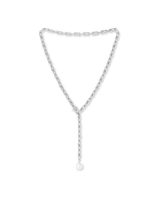 Pearls of the Orient Online Metallic Decus Cultured Freshwater Pearl Drop On Chunky Chain