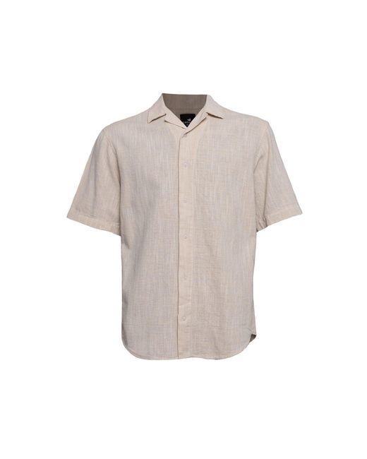 Monique Store Natural Linen Button Down Short Sleeve Shirt for men