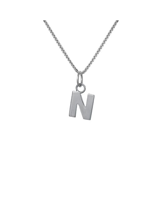 Edge Only Metallic Letter Pendant "N" Initial Necklace Sterling for men