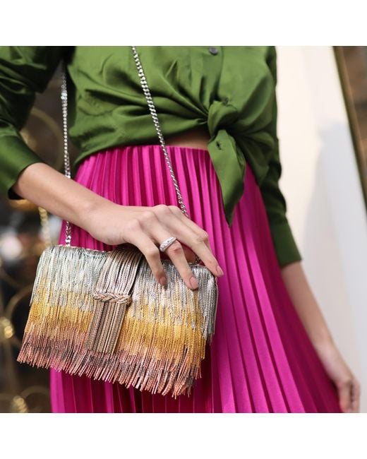 Simitri Green Rose Ombre Chunky Clutch